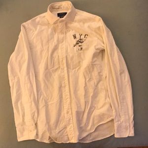Polo Ralph Lauren white TRACK button down shirt
